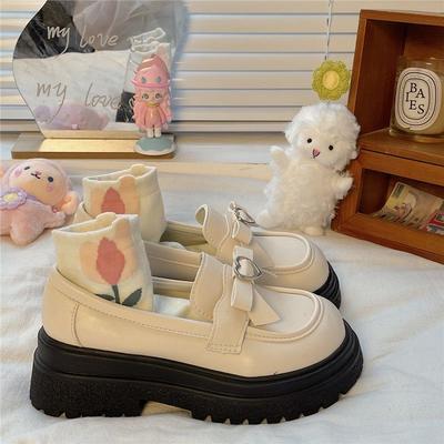 Damen Pumps Runde Spitze Off White Mary Jane Schuhe für Damen Plateau Schleife Beliebter Schuh Hochwertiges Schuhwerk Beau Today Großhandel