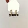 Leopard Print Bow Earrings – Japanese & Korean Style, Elegant Shiny Zircon Clip-ons for Women