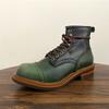 Scarpe da Uomo Autunno Inverno Vintage Fatte a Mano in Pelle di Vacchetta Colore Misto Stivaletti alla Caviglia Britannici Stivali da Lavoro con Zeppa e Suola Carrarmato Stivali da Moto