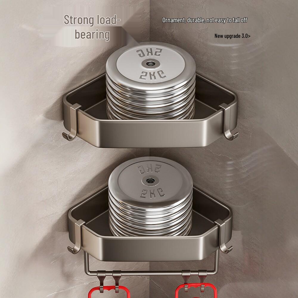 Punch-Free Bathroom Triangle Storage Shelf for Shower Essentials