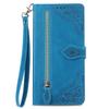 For Honor X50i 5G/90 Lite 5G Zipper Wallet Case with Strap Flower Imprint PU Leather Phone Cover