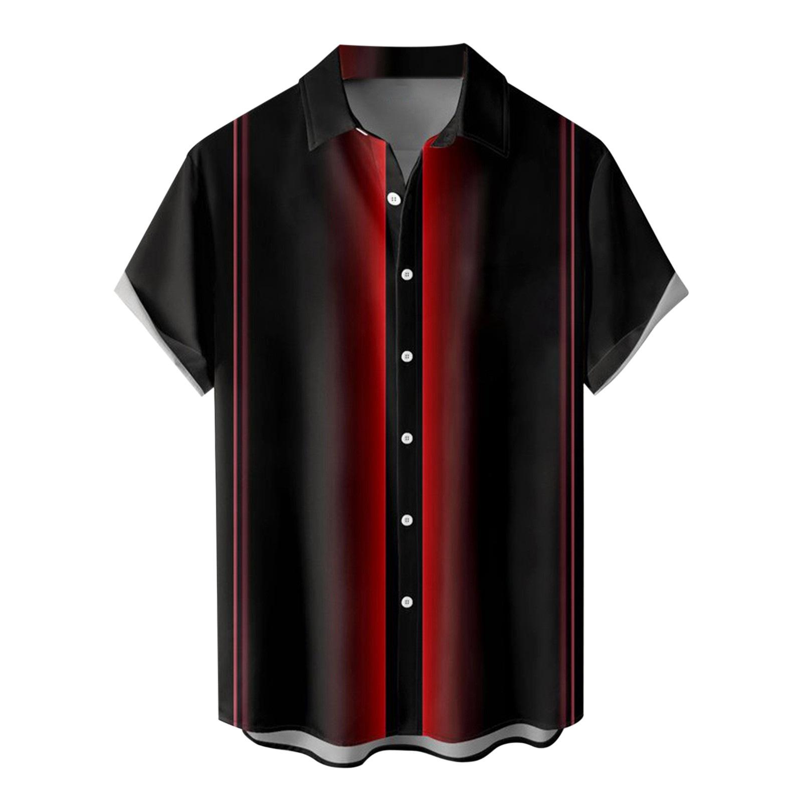 Men S Short Sleeve Shirt 3D Digital Printing Fashion Trend Casual Men S Lapel Shirt S