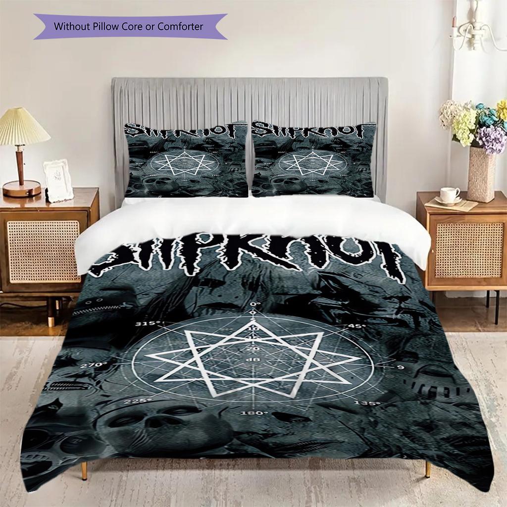 Metal Bands Dark Artistry Bedding (1 * duvet cover + 2 * pillowcase, without core) 2D Flat Bedding set Duvet cover and pillowcase Soft and comfortable