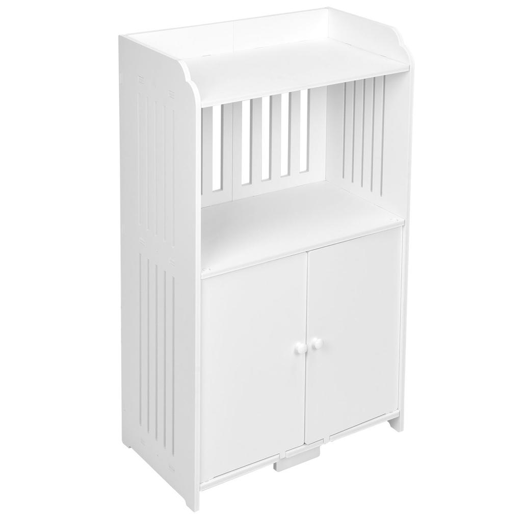 Double Door Bathroom Storage Cabinet Freestanding Cupboard Organizer Shelf Unit for Home Kitchen Furniture
