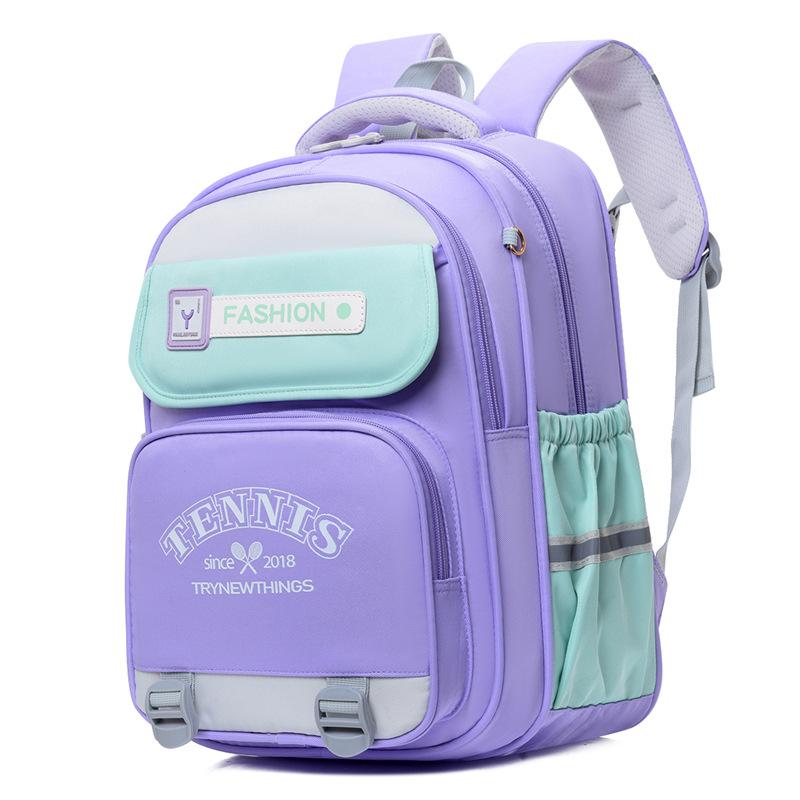 Student School Bag Large Capacity Backpack Fot Girls Color Block Cute Children's Backpack