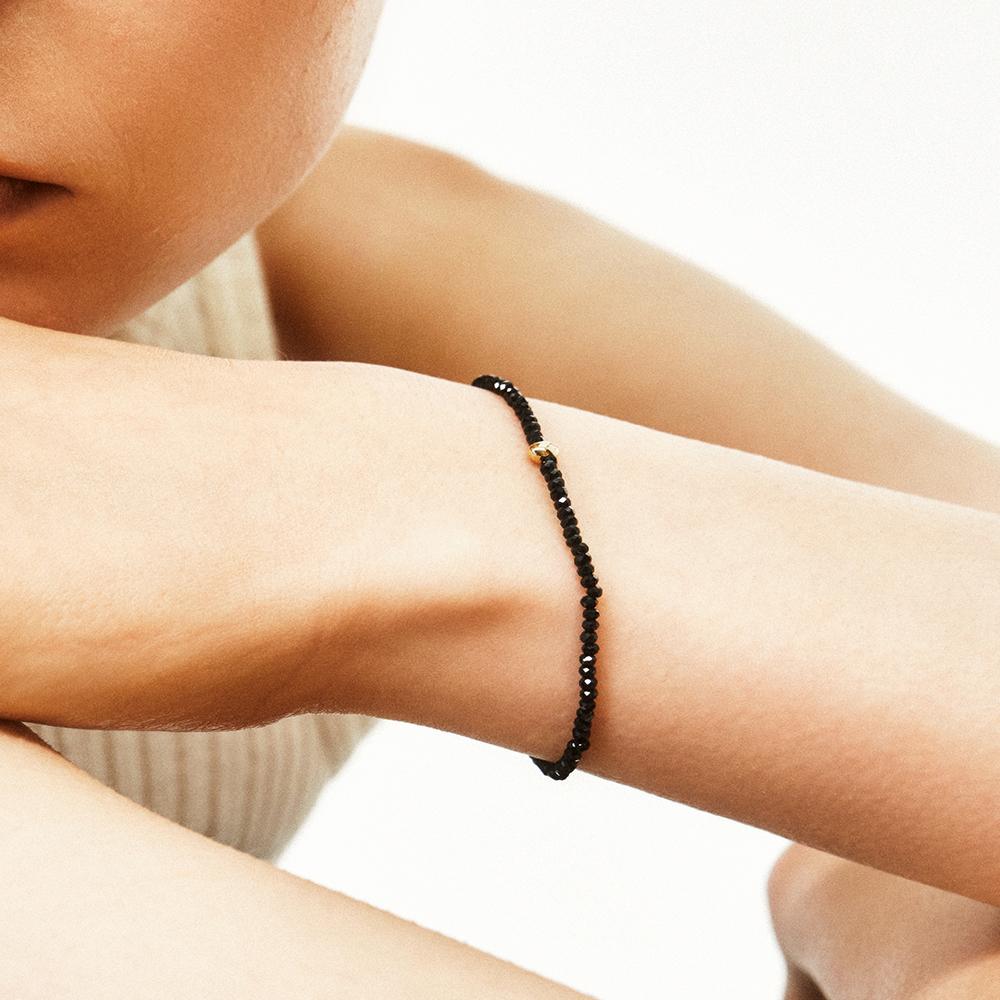Lunne 14K Diamond Pebble Natural Spinel Bracelet (14K Gold) #Lfb03