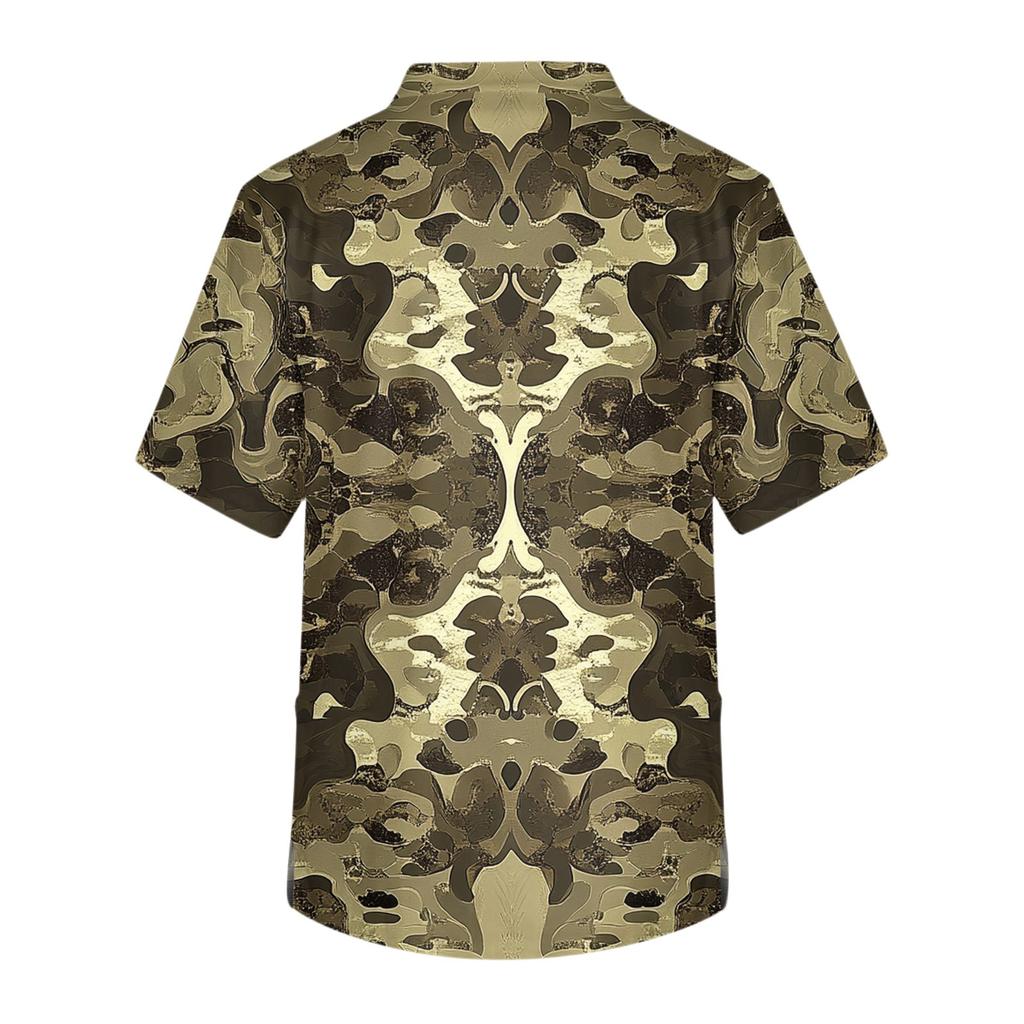 Men's Casual Short-Sleeved V-Neck Printed Front Pocket Top