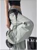 Women's American Design Color-Block Lace-Up Scimitar Pants: Spring/Summer 2025 Hip-Hop Parachute Dance Pants
