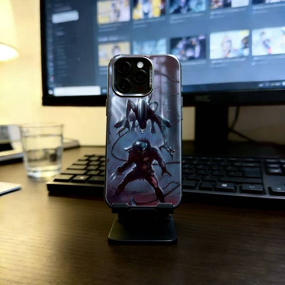 The P-Predator Phone Case For iPhone 17,16,15,14,13,12,11 Plus,Pro Max,XS,Colored Silver Plated Inside Cover