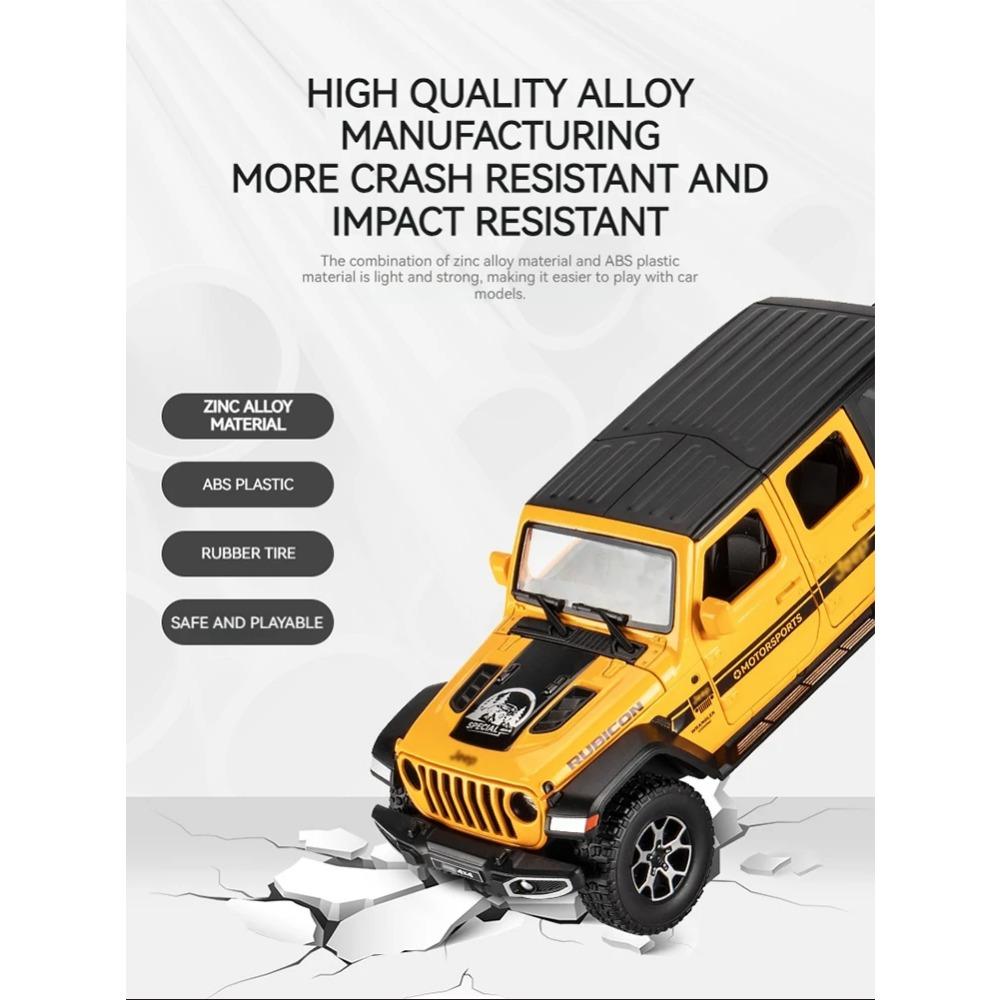 1/22 Model Jeep Wrangler Diecast Toy Car Model, Scale Metal Alloy Vehicle for Kids Boys Girls Adults, Doors Open,Gifts Gray111