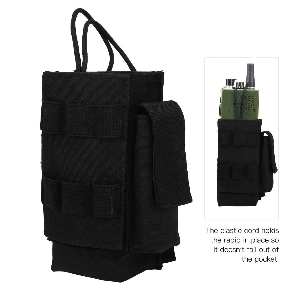 Durable Heavy Duty Radio Pouch Adjustable With Side Pockets Mini Radio Bag Walkie Talkie Pouch Two Way Radio