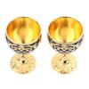 Vintage Sklenice na víno Slitina zinku Elegantní Dekorativní Retro Sklenice na stopce pro Domácí Bar Párty 2ks Zlatá