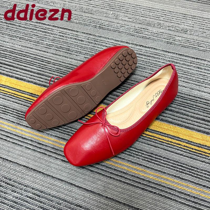 Fashion Fashion Butterfly-Knot Ladies Flats With Shoes Casual Female Soft Footwear Shallow Ballet Flats Slip On Shoes For Women