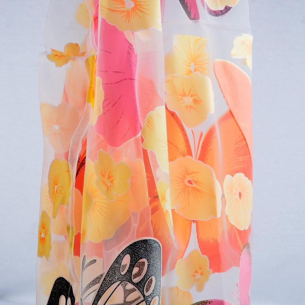 1X2M Sheer Voile Butterfly Pattern Shade Curtain Offset Print Tulle Window Door Drape Curtain for Bedroom Living Room Balcony Coffee House (2 Panels)