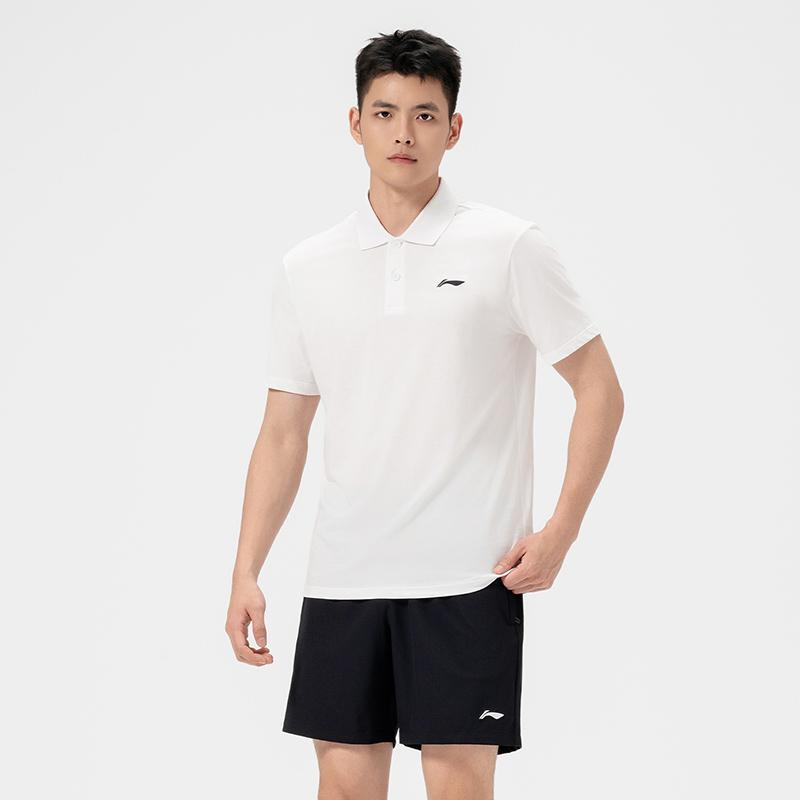 Li Ning Tischtennis Serie Atmungsaktiv Weiche Baumwolle Polo Kurzarm Trainingsspiel Outfit Unisex Sportbekleidung AWBW107-4