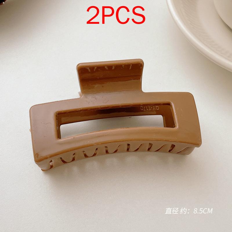 2 ΤΕΜ Premium Σετ Κεφαλών Νέο Γυναικείο Κλιπ Κλιπ Νύχι Μόδας Καφέ Μαύρο Ακρυλικό Μεγάλες Φουρκέτες Claw For Lady Clip Barrette Αξεσουάρ μαλλιών