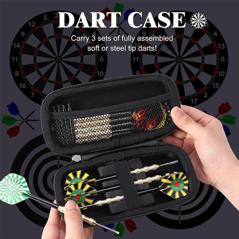 Dart Storage Box With Zipper Eva Hard Shell Storage Box 3-Grid Dart Protection Bag Dart Maintenance Accessories Case