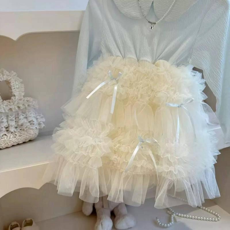Girls Princess Dress 2026 Long Sleeve Lace Bow Party Toddler