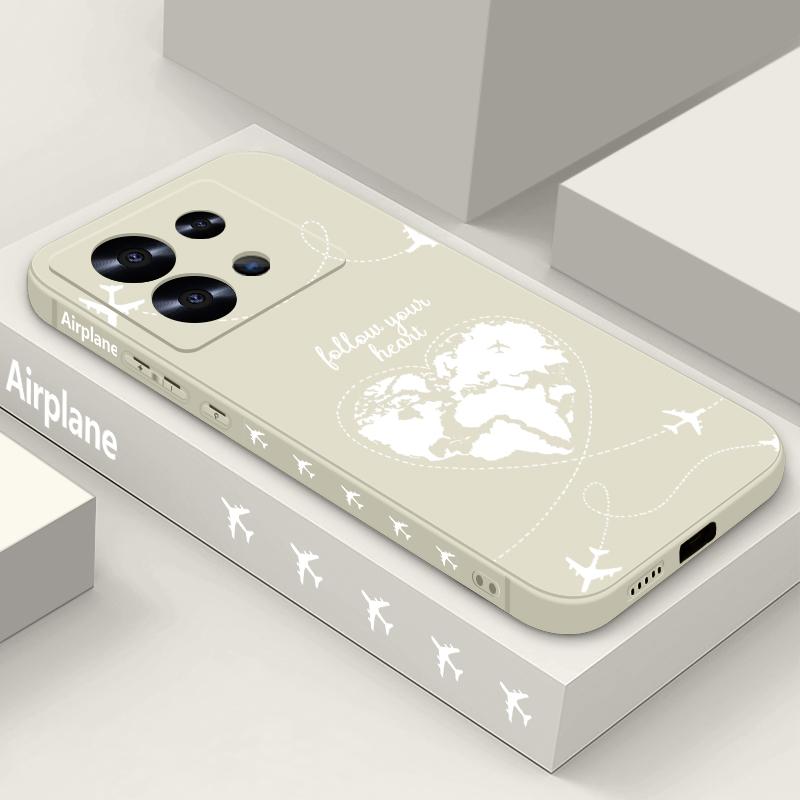 Global Flight Airplane Print Lanyard Case For Xiaomi 14T 13T 11T Pro Funda Redmi Note 14 13 Pro 5G 12 11 Soft TPU Silicone Cover
