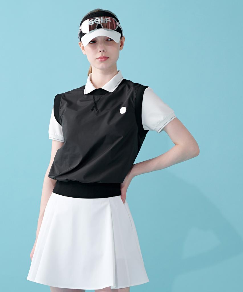 Cream Golf Tuck Flare Skirt