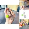 Charming Metal Tennis Racket Keychain With Colorful Ball Key Accessory