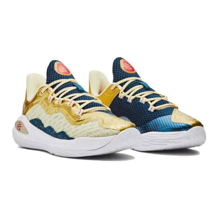 Curry Brand Curry Flow 11 GS Champions Mindset Kids Sneakers Blue Lemon-Ice Metallic-Gold 3027829-300