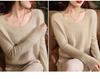 2026 Women's V-Neck Pure Wool Autumn/Winter Slimming Knitted Sweater