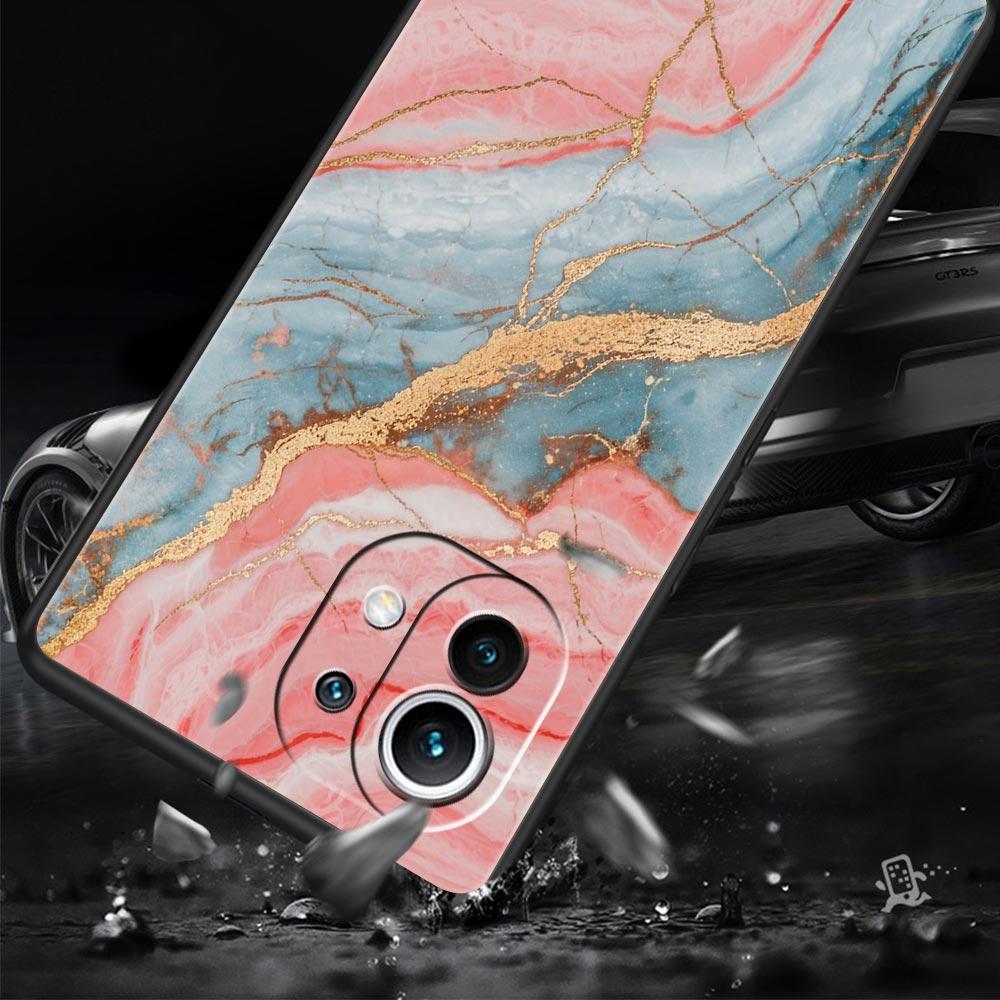 Phone Case For Xiaomi Mi 15 14 13 12 11 Lite 14T 13T 12T 11T Pro Poco X7 X6 X5 X3 Pro F6 F5 F4 Cover Fashion Gold Pink Marble
