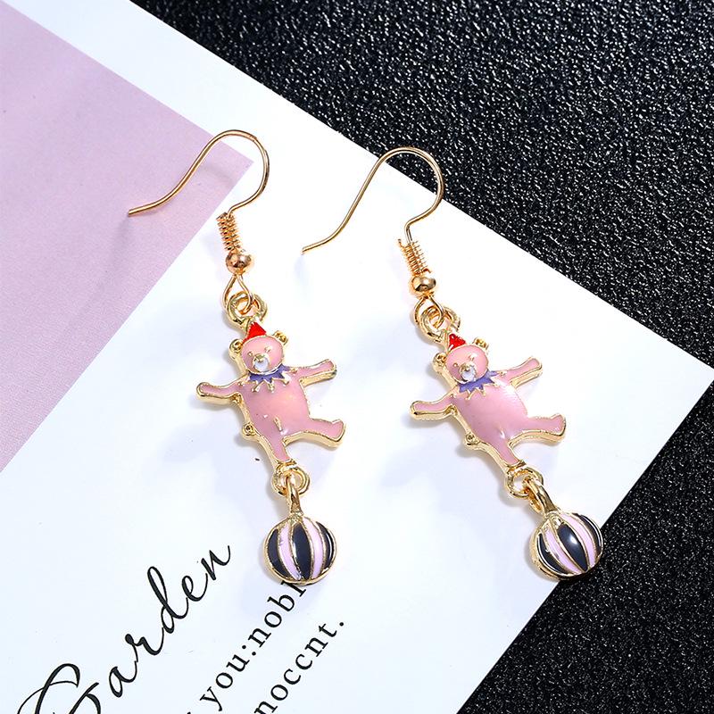 Korean Style Colorful Mermaid Earrings - Cute Drip Oil Animal Design