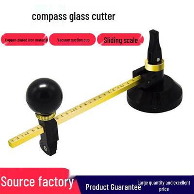 Six-Wheel Glass Compass Cutter and Hole Opener for Circle Drawing