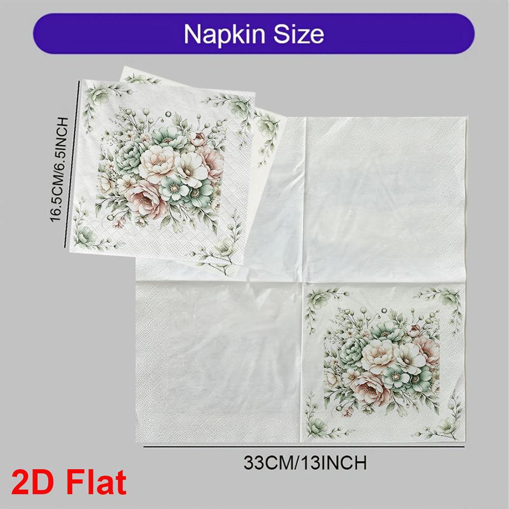 20pcs Disposable Napkins with Flower Pattern Print for Wedding,Parties,and Daily Use for Thanksgiving Fall Christmas Table Decoration