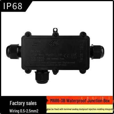 Hydraulic Waterproof Cable Connector Box: Splash-Proof, 1 In 2 Out Junction for High Power