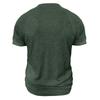 Men White Waffle Knit Crew Neck Short Sleeve T-Shirt Casual Solid Top