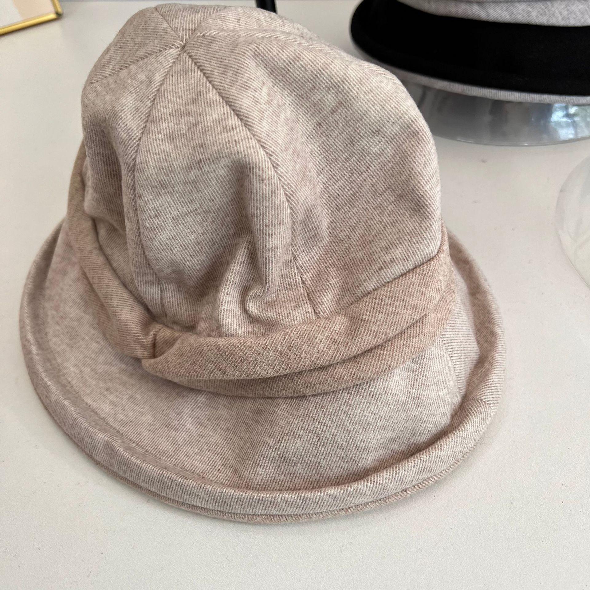 

Autumn and winter new versatile literary and retro style dome basin hat curled edge woolen small edge bucket hat women M（56-58cm） хакі