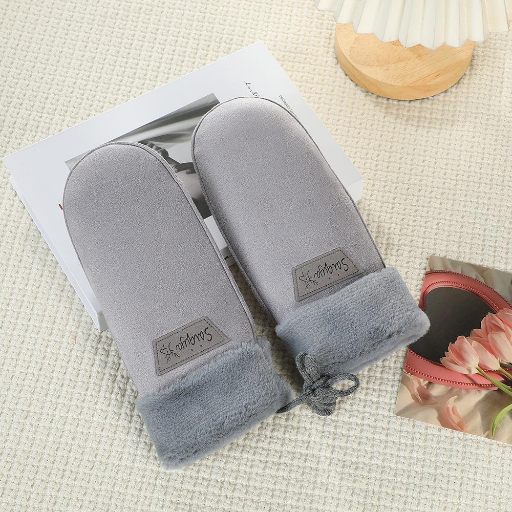 Winter Suede Windproof Mittens - Velvet Lined, Thick and Warm
