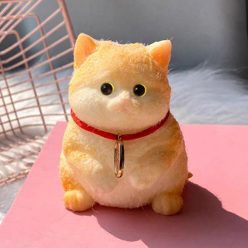 Taba Cute Chubby Cat Orange Cat Plush Soft Sticky Girl Kids Birthday Gift Fidget Squishy Toy Pet Ornaments Gifts