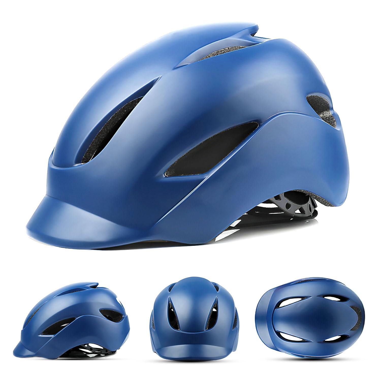 

Safety Certified Bicycle Helmet for Adults and High School Perfect for and for Road and Adjustable Head Circumference Blue CPSC/CE (EN1078) Students, синий