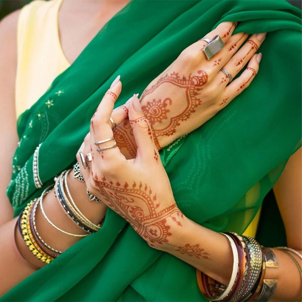Arm Hand Semi-permanent Henna Tattoo Stickers Body Art Sticker Temporary Tattoo Indian Lace Tattoo