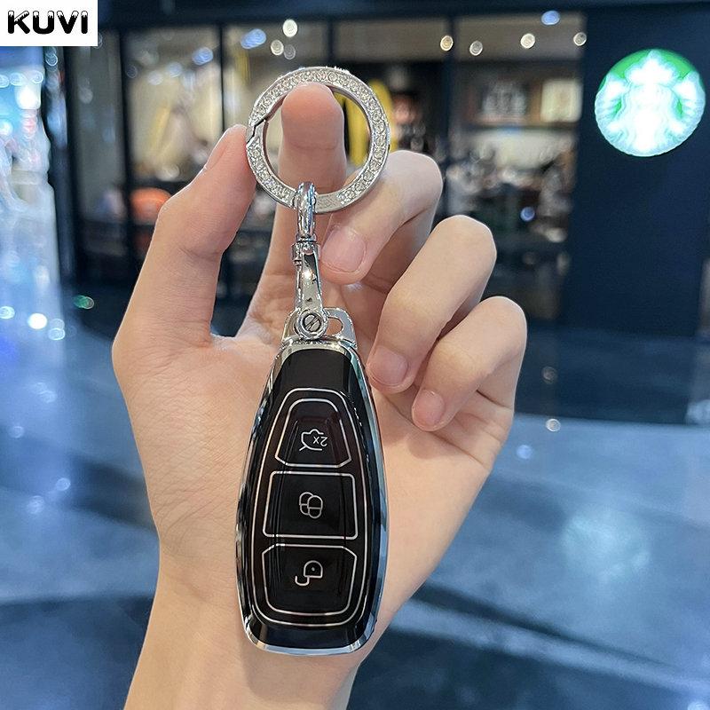 Tpu Car Smart Key Case Cover Keyring For Ford Focus 3 4 St Mondeo Mk3 Mk4 Fiesta Fusion Kuga Ecosport Protect Fob Accessories