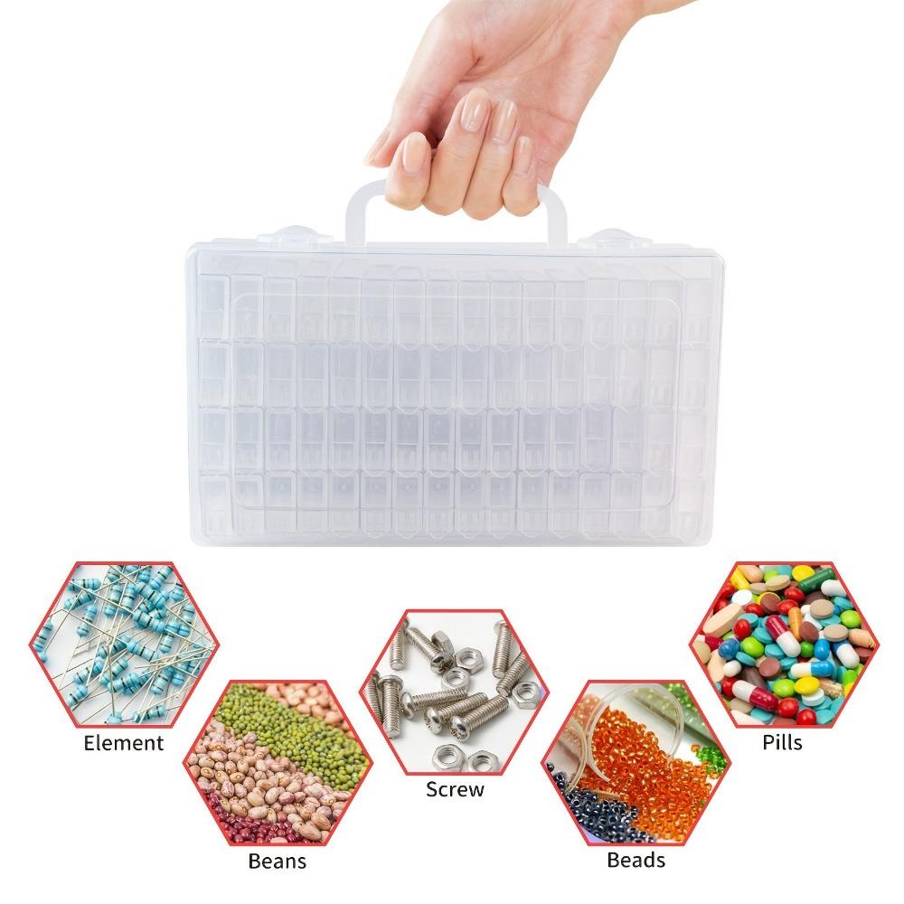 64 Grid Jewelry Drill Storage Box Transparent Rhinestone Beads Containers  Crafts Accessories