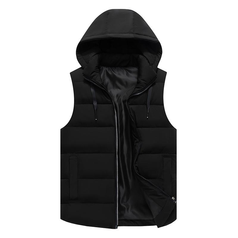 New Group Clothing Hooded Vest for Men and Women In Autumn and Winter with Fertilizer To Increase Thickening Sleeveless Cotton Vest Coat.