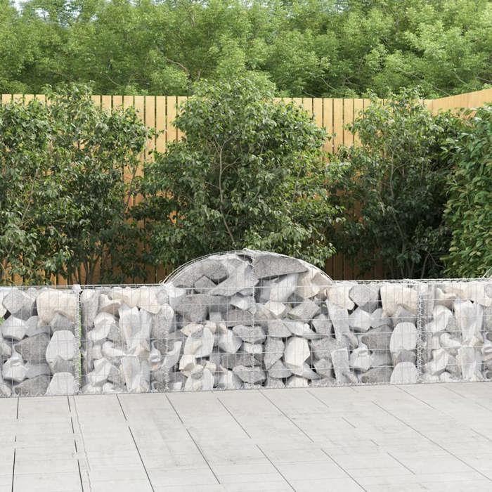 VidaXL Paniers à gabions arqués 6 pcs 200x30x60/80 cm Fer galvanisé, gabion, cage de gabion, panier de mur de gabion, mur de 3146072