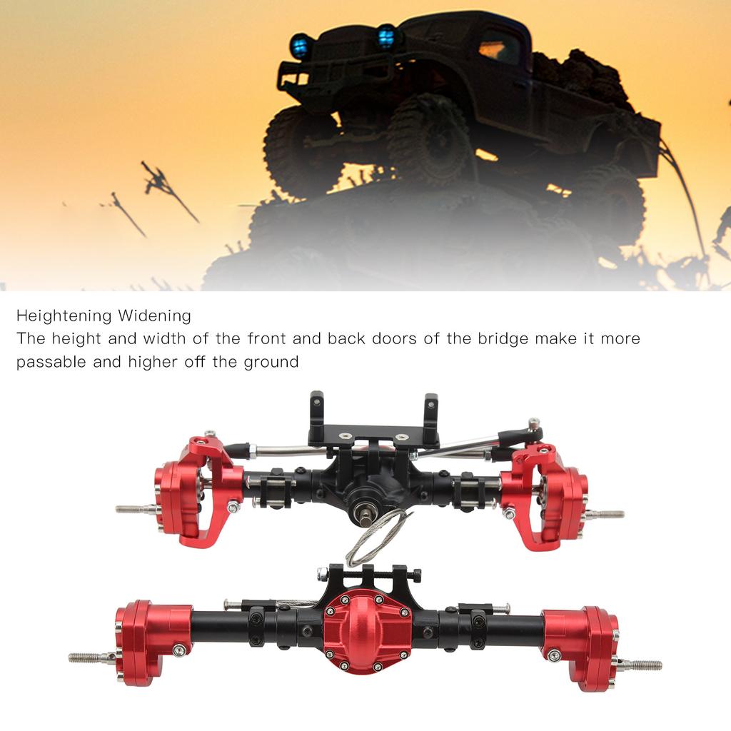 RC Axle Kit Front Rear CNC Differential Locking Axles Set for SCX10 I II III 90046 90047 1Celsius10 RC Car