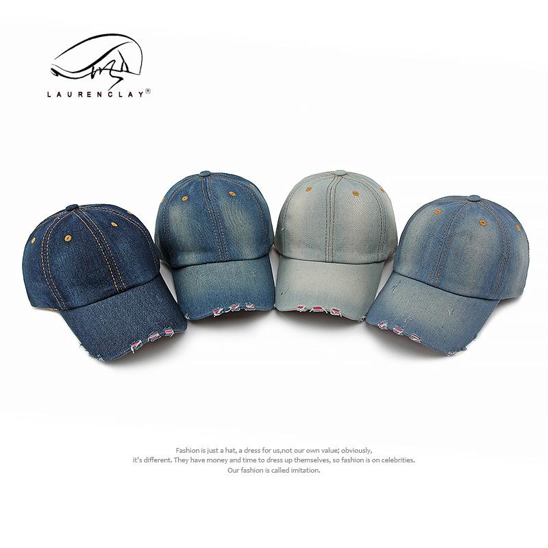 

Washed denim baseball cap men s and women s outdoor sunscreen visor simple classic old cap casual versatile Adjustable темно-синього кольору