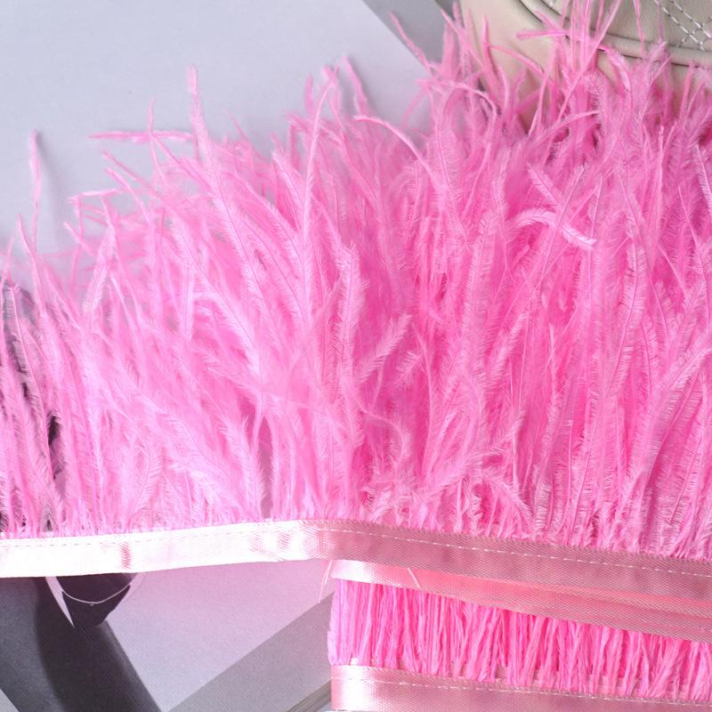 Verschlüsselter Federstoffstreifen 10-13 cm Straußenhaar Stoffkante Kleid Lateintanzrock Stoffband Hut Dekorationsmaterial
