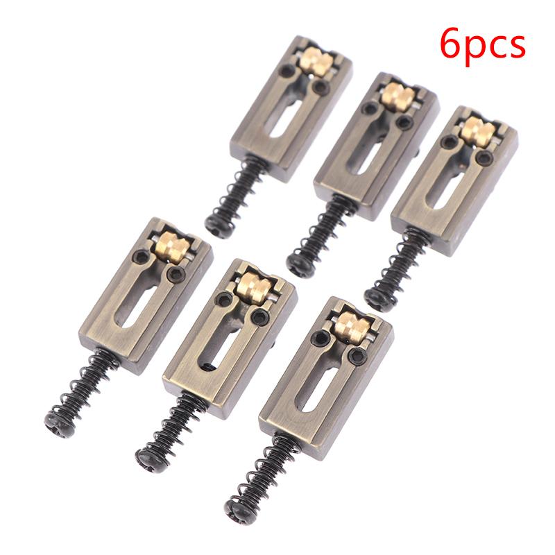 1/6Pcs Zinc Alloy Electric Guitar Roller Bridge Tremolo Saddles For Electric Guitar Replacement Bridge Saddle Set