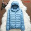 Warm Hooded Women Down Jacket Windproof Parka Coat White Duck Down Casual Autumn Winter