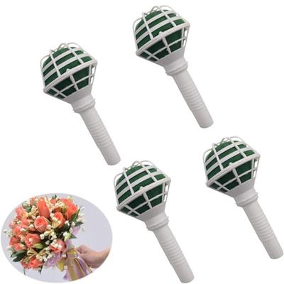 4PCS Bouquet Holder Bridal Wedding Floral Oasis Bouquet Posy Holder for Bridal Floral Wedding Flower DIY Decoration