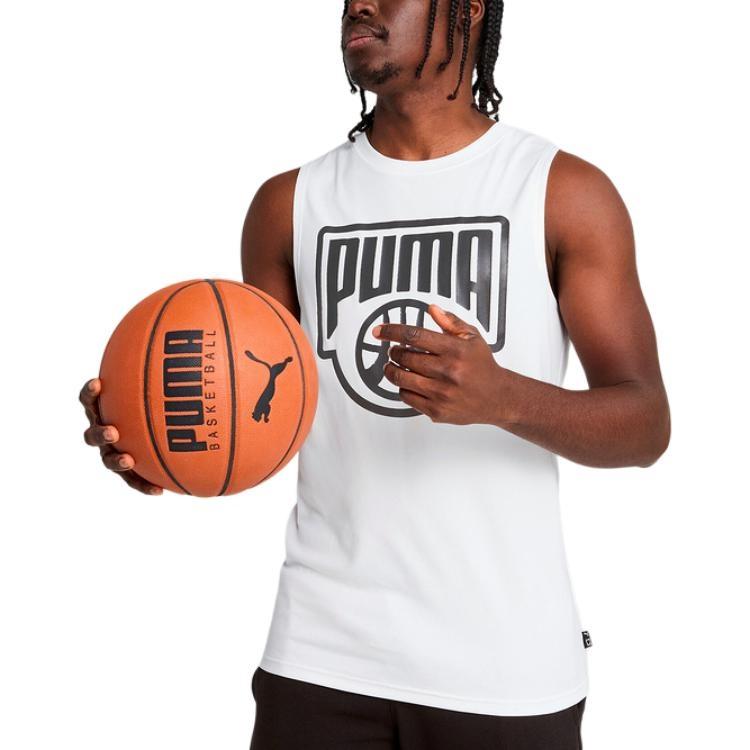PUMA Tank Tops Men's White Crew Neck Moderate Other 630497-02