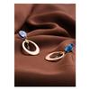 Women's Round Circle Cubic Gold Earrings